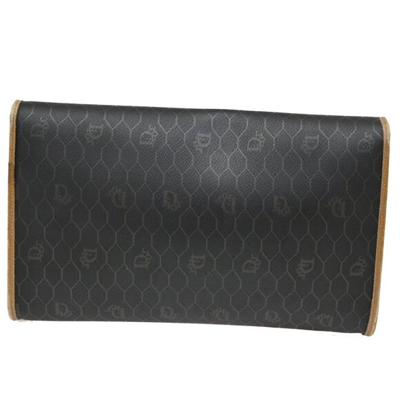 CHRISTIAN DIOR Logos Honeycomb Chain Shoulder Bag PVC Leather Brown Gold 69EF575 - Picture 4 of 13
